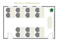 Klassenzimmer mit 14 Sitze